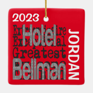 Hotel Bellman Extraordinaire CUSTOM Ceramic Ornament