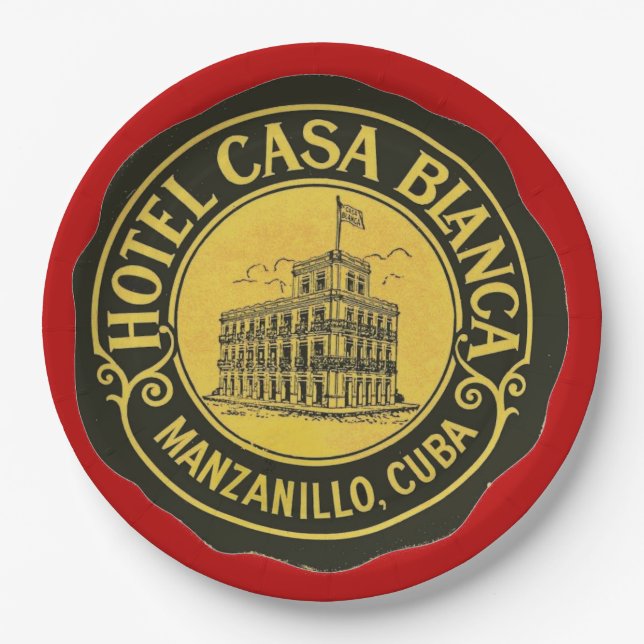 Hotel Casa Blanca, Cuba,  Paper Plates (Front)