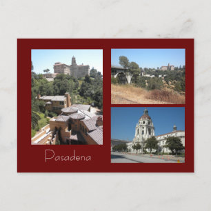 Hotel, City Hall,& Bridge Pasadena Photo Postcard