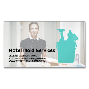 Hotel Cleaner Maid Services Magnetic Business Card