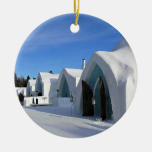 Hotel de Glace, Quebec, Canada Ceramic Tree Decoration