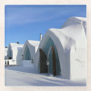 Hotel de Glace, Quebec, Canada Glass Coaster
