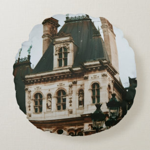 Hotel de Ville, 4th arrondissement, Paris - France Round Cushion