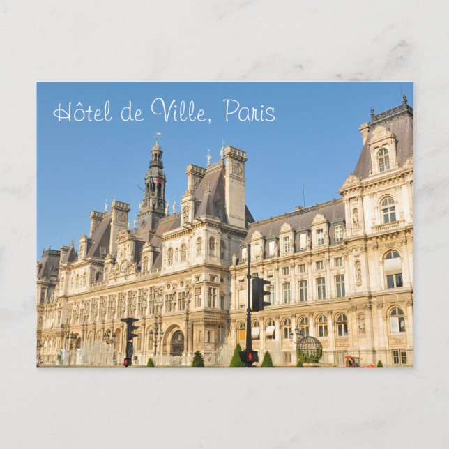 Hotel de Ville in Paris, France Postcard (Front)