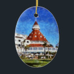 Hotel Del Coronado Ceramic Tree Decoration<br><div class="desc">Digital art painting I created from a photograph that I took of the beautiful and historic Hotel Del Coronado in San Diego county,  California.</div>