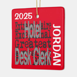 Hotel Desk Clerk Extraordinaire CUSTOM Ceramic Ornament