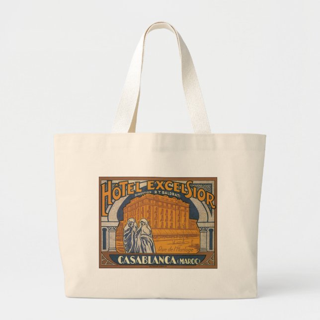 Hotel Excelsior Casablanca Large Tote Bag (Front)