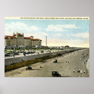 Hotel Galvez, Galveston, Texas 1924 Vintage Poster