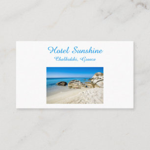 Hotel Greece Beautiful beach photo with text Busin Business Card