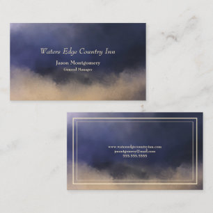 Hotel, Inn, Water, Country Inn, Blue Business Card