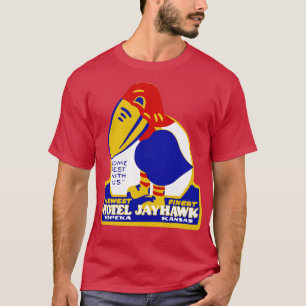 Hotel Jayhawk Topeka Kansas Vintage Travel Sticker T-Shirt