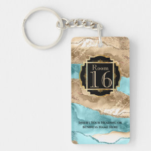 Hotel lodge resort room key agate geode marble ring