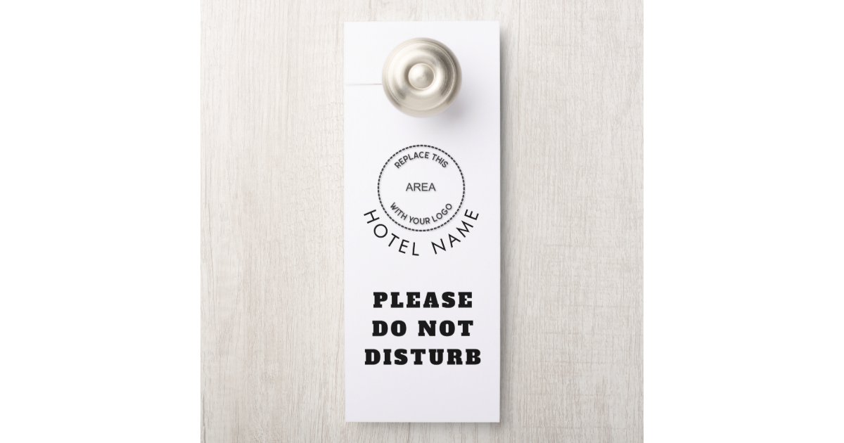 Hotel Logo Name Do Not Disturb Service Room Door Hanger Zazzle
