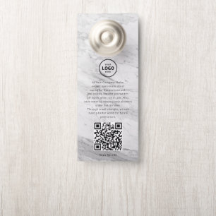 Hotel Logo QR Code Guest Information Door Hanger