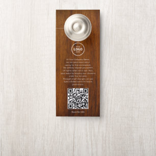 Hotel Logo QR Code Guest Information Door Hanger