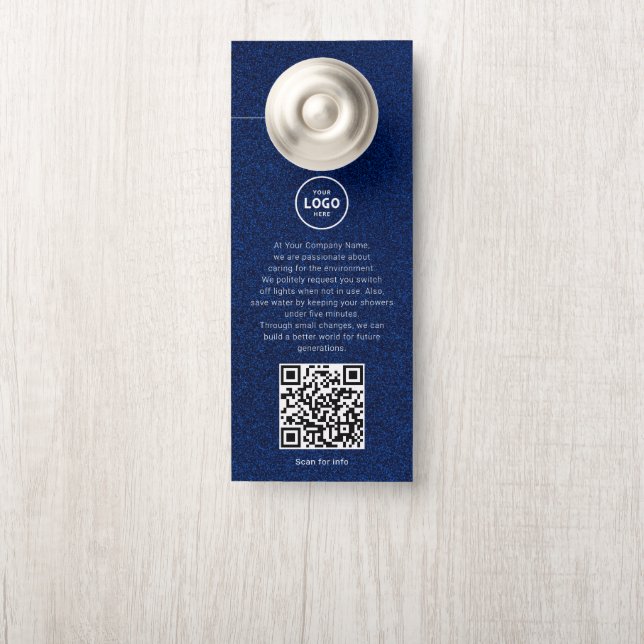 Hotel Logo QR Code Guest Information Door Hanger (On Knob)