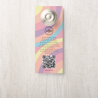 Hotel Logo QR Code Guest Information Door Hanger
