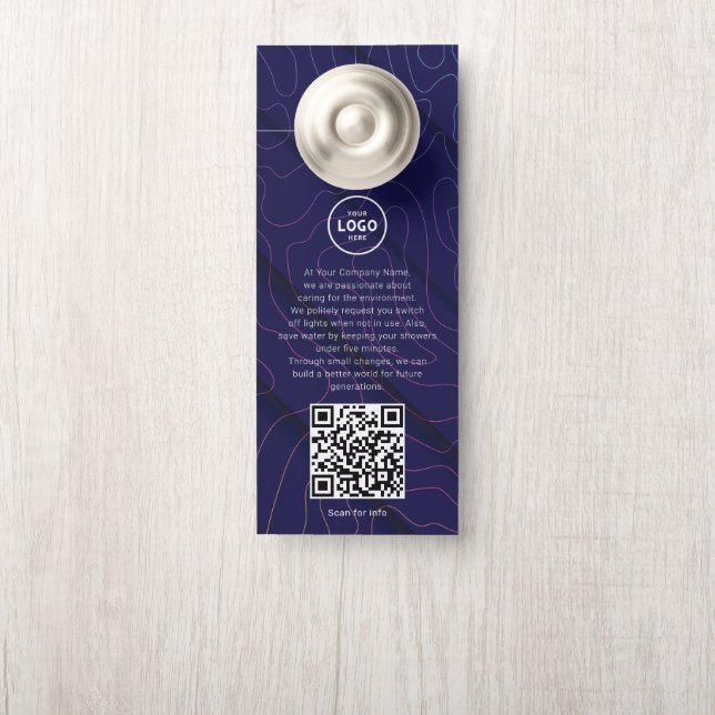 Hotel Logo QR Code Guest Information Door Hanger (On Knob)