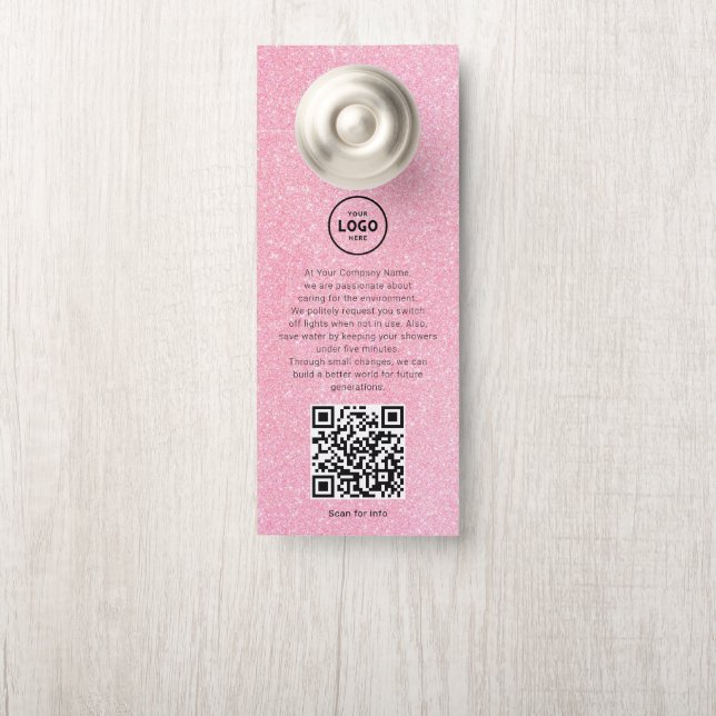Hotel Logo QR Code Guest Information Door Hanger (On Knob)