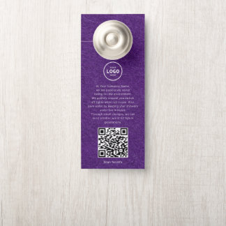 Hotel Logo QR Code Guest Information Door Hanger
