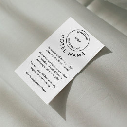 Hotel Logo Welcome Cards Guest Rooms Any Colour