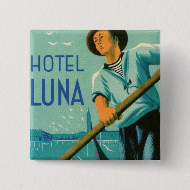Hotel Luna Venezia 15 Cm Square Badge (Front)