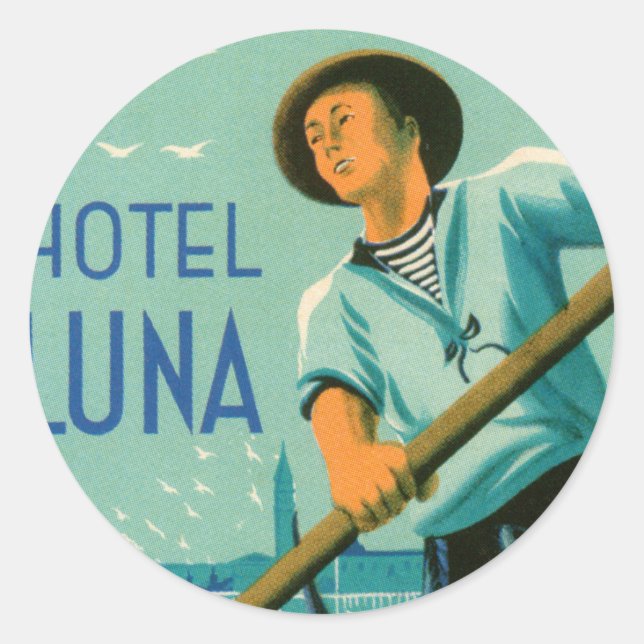 Hotel Luna Venezia Classic Round Sticker (Front)