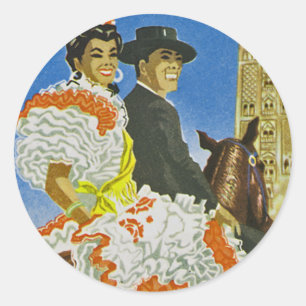 Hotel Madrid Classic Round Sticker