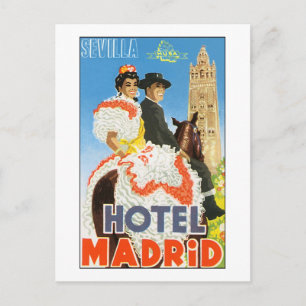 Hotel Madrid Vintage Travel Poster Postcard