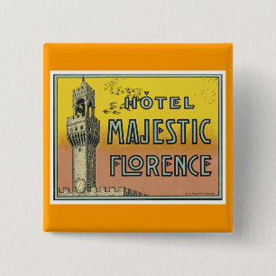 Hotel Majestic Florence 15 Cm Square Badge