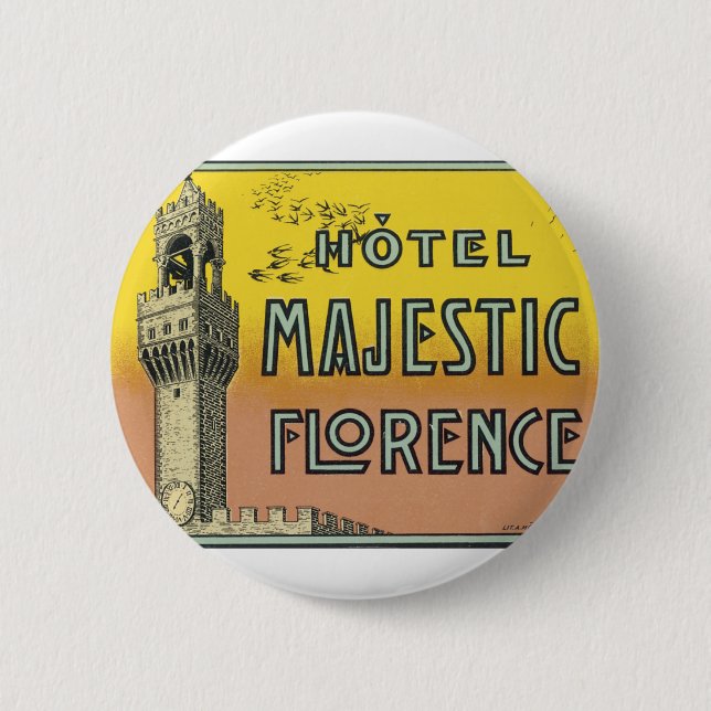 Hotel Majestic Florence 6 Cm Round Badge (Front)
