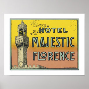 Hotel Majestic Florence (border) Poster