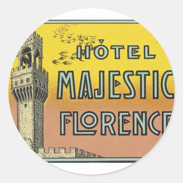 Hotel Majestic Florence Classic Round Sticker (Front)