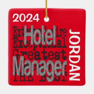 Hotel Manager Extraordinaire CUSTOM Ceramic Ornament