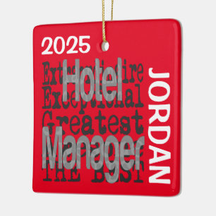 Hotel Manager Extraordinaire CUSTOM Ceramic Ornament