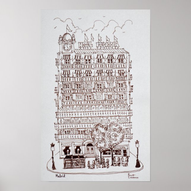 Hotel Mediodia, Madrid, Spain Poster (Front)