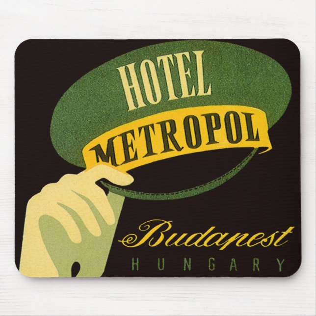 Hotel Metropol Budapest Hungary Bellhop Hat Mouse Mat (Front)