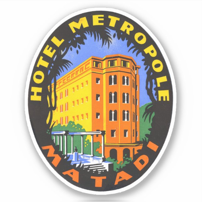 Hotel Metropole Matadi Africa Sticker (Front)