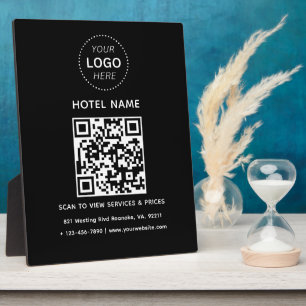 Hotel Name Logo & QR code Services Prices Details Plaque