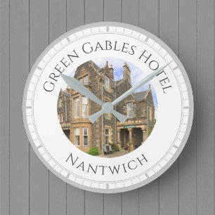 Hotel Name Plus Hotel Photo on a Round Clock