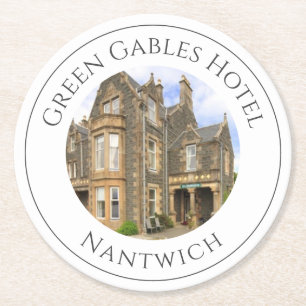 Hotel Name Plus Hotel Photo on a Round Paper Coaster
