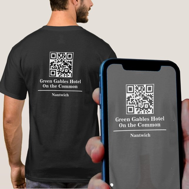 Hotel or Restaurant Name with QR Code T-Shirt (Creator Uploaded)