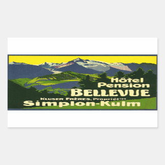 Hotel Pension Bellevue Rectangular Sticker