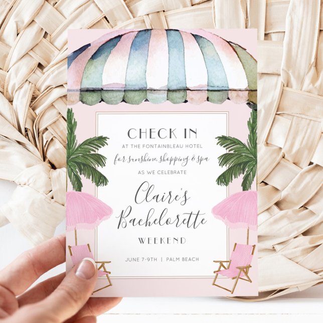 Hotel Pool Spa Bachelorette Weekend Invitation (Hotel Bachelorette Weekend Invitation)