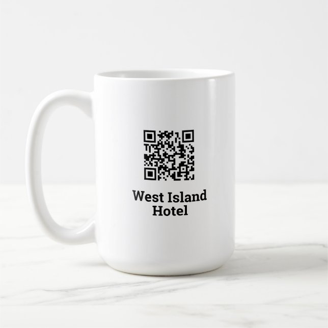 Hotel QR Code Design Coffee Mug (Left)