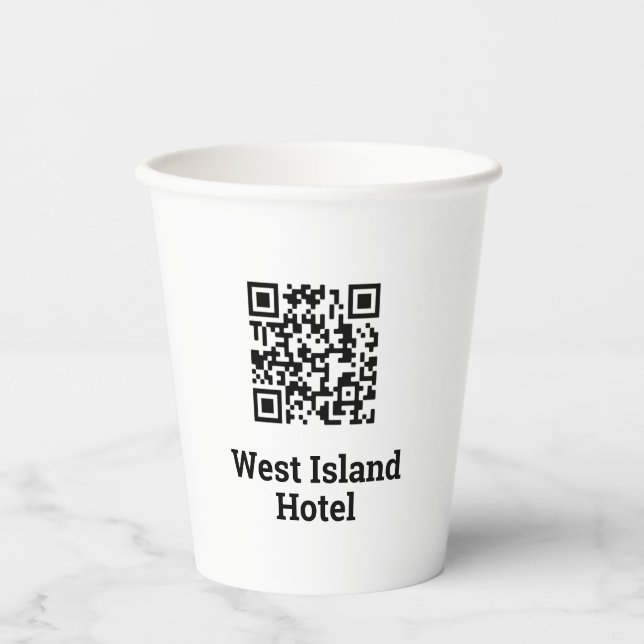 Hotel QR Code Design Paper Cups (Front)