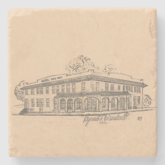 Hotel Red Bay Marble Stone Coaster (Front)