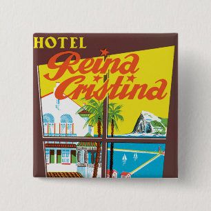 Hotel Reina Cristina ~ Algeciras 15 Cm Square Badge