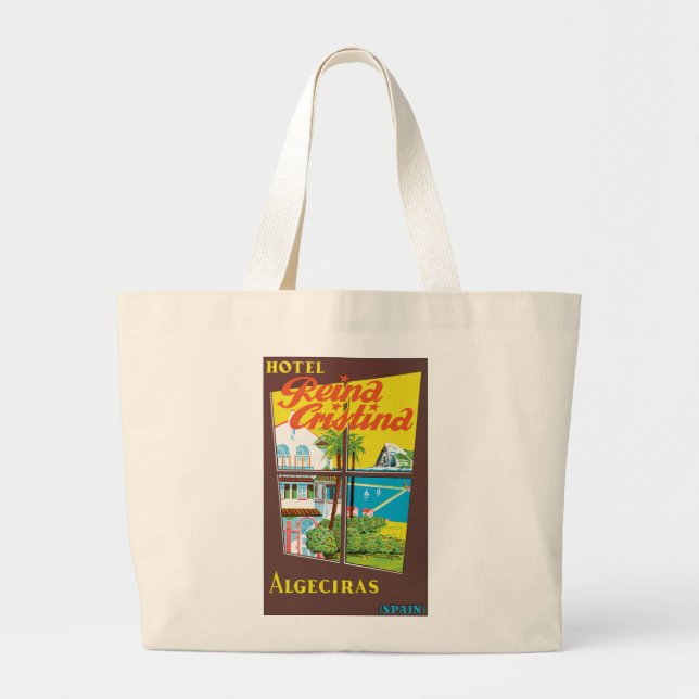 Hotel Reina Cristina ~ Algeciras Large Tote Bag (Front)