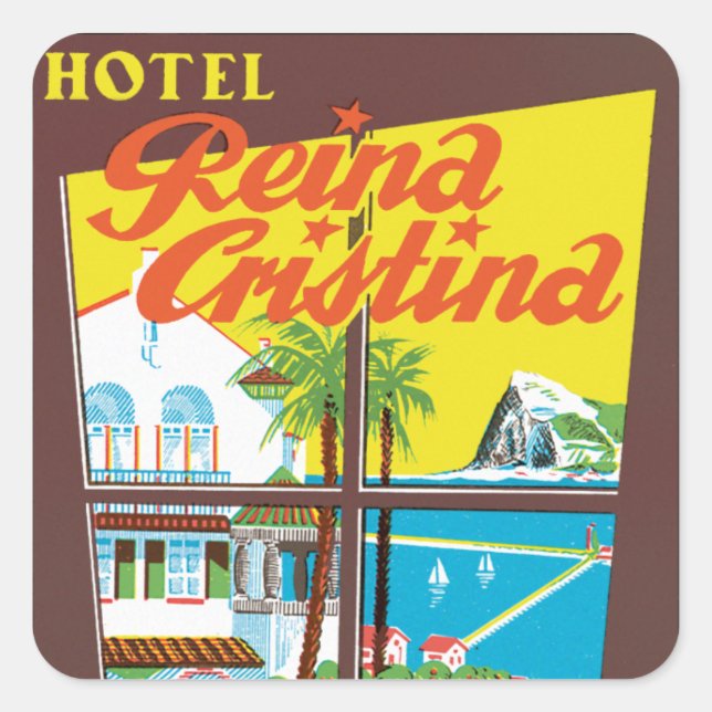 Hotel Reina Cristina ~ Algeciras Square Sticker (Front)